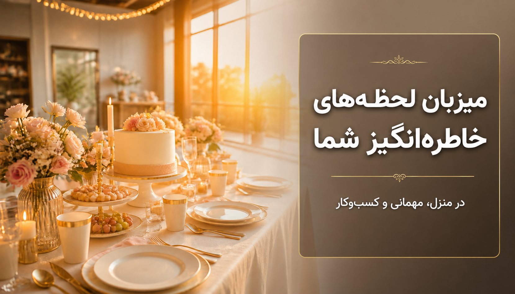 بنر میزبان لحظه‌های خاطره‌انگیز شما - لوازم یکبارمصرف شیک برای منزل، مهمانی و کسب‌وکار
